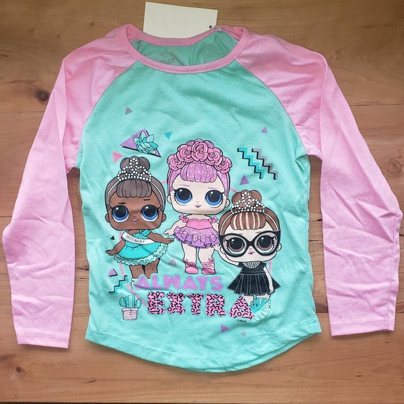 Girls Green/Pink "Always Extra" Longsleeve Shirt - Picture 1 of 1